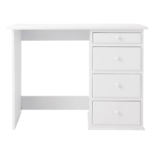 White 4 Drawer Desk Pastel Maisons Du Monde