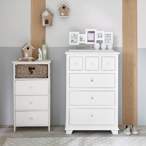 Kids Children's chests of drawers | White 6-Drawer Storage Cabinet - QF36967
