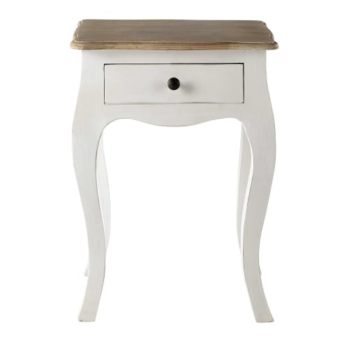 Comodini Maison Du Monde.White Acacia And Mango Bedside Table With Drawer Versailles Maisons Du Monde