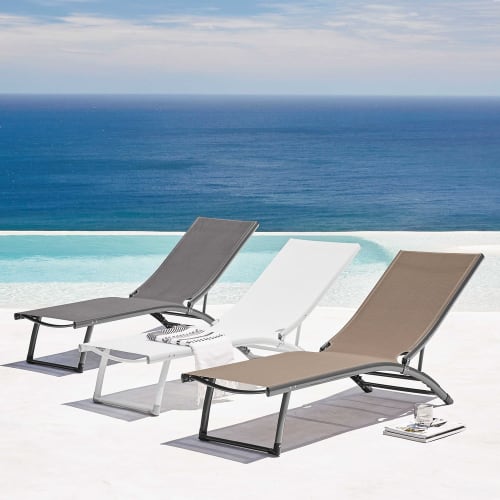 White Aluminium Sun Lounger Hurghada | Maisons du Monde