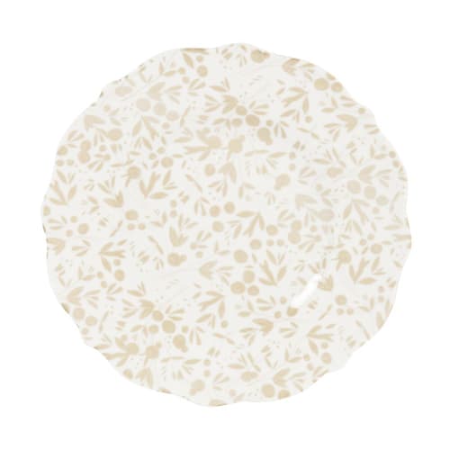 Tableware Dinner plates & dining sets | White and grey porcelain dessert plate with floral print - XM44281