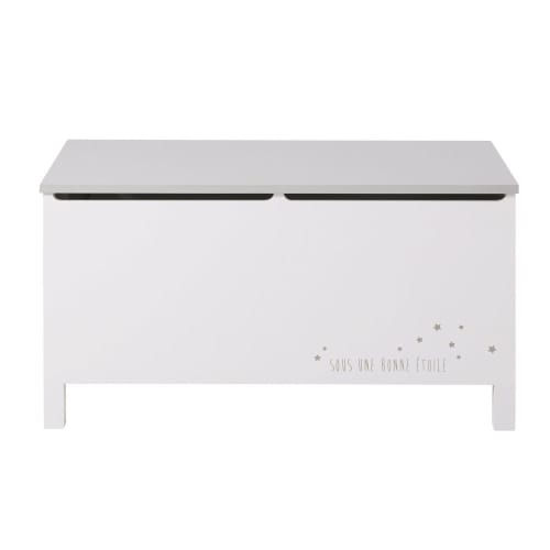 Kids Children's storage boxes and baskets | White and Grey Toy Box with Star Print - OB26549
