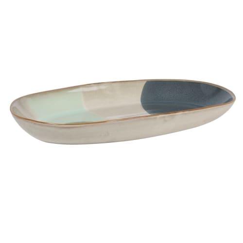 Decor Christmas Tableware | White, Blue and Pink Earthenware Dish - CZ38764