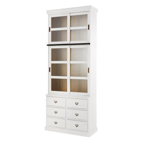White Bookcase Versailles Maisons Du, White Bookcase With Doors And Drawers