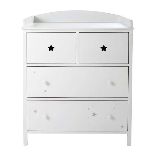 white chest of drawers with change table