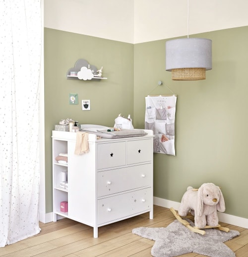 White Chest Of 4 Drawers With Changing, Grey Changing Table Dresser Ikea