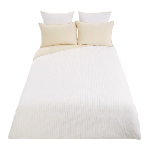 White Cotton Bedding Set 220x240 Maisons Du Monde