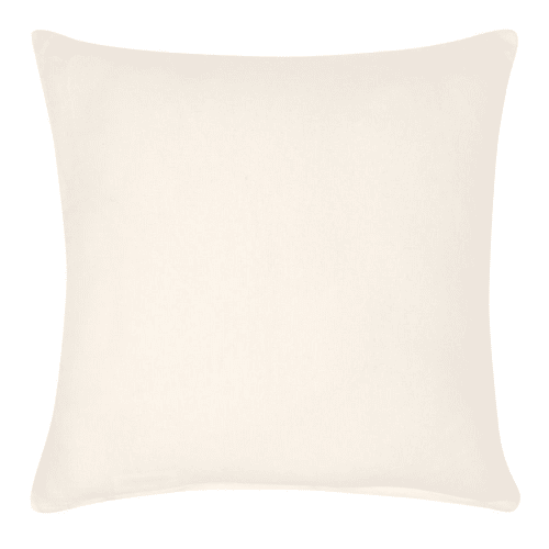 White Cotton Cushion Cover with Beige Print 40x40 Katerini Maisons du