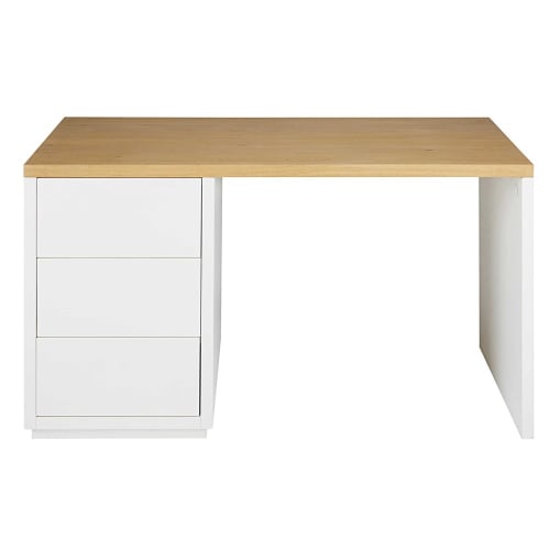 White Desk 3 Drawers Austral Maisons Du Monde