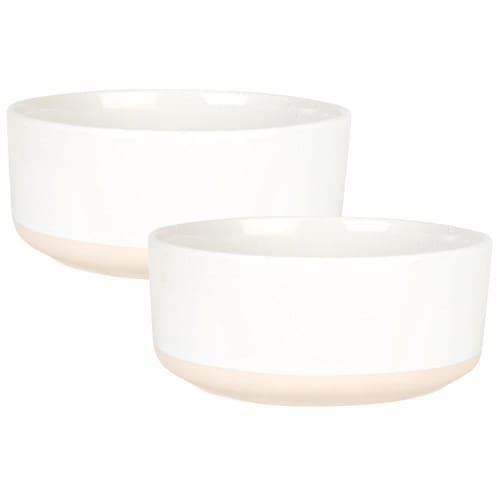 White Earthenware Bowl - Set of 2