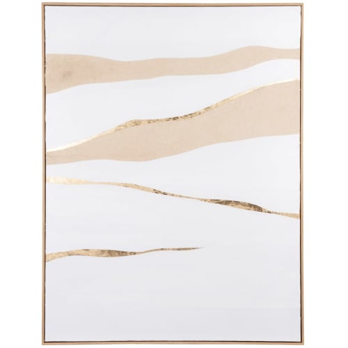White, gold and beige canvas 60x80