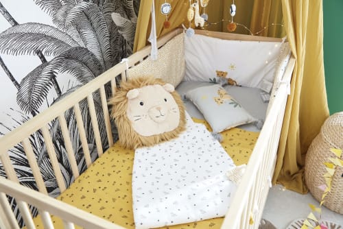 White Grey Black And Mustard Cotton Musical Mobile For Babies Mini Jungle Maisons Du Monde