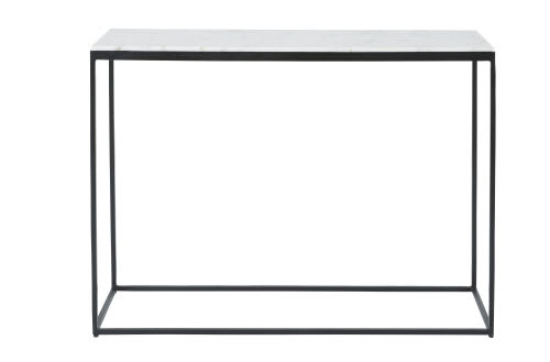 White Marble And Black Metal Console Table