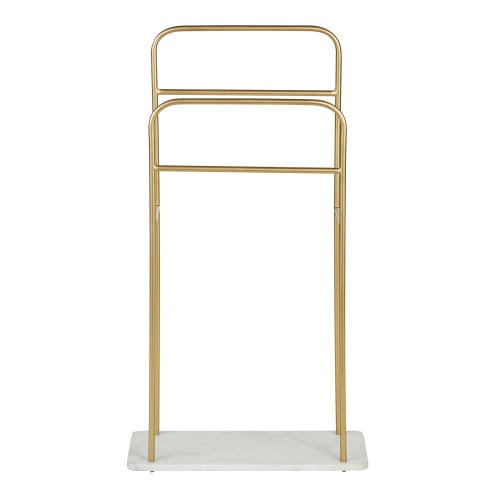 White marble and gold metal clothes rack