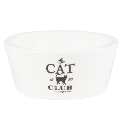 White Porcelain Cat Bowl With Black Print D10 Club Maisons Du Monde