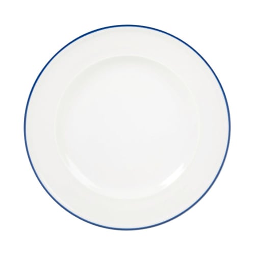 Tableware Dinner plates & dining sets | White porcelain dessert plate with blue rim - MT77537
