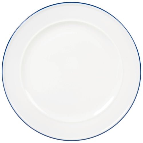 Tableware Dinner plates & dining sets | White porcelain dinner plate with blue rim - JD90662
