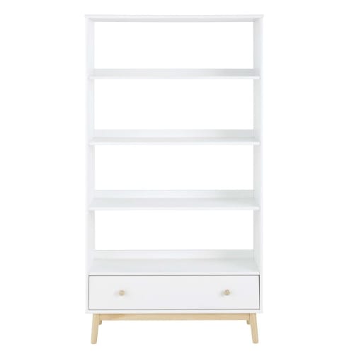 Kids Children's bookcases & shelves | White shelving unit with 1 drawer - RJ75257