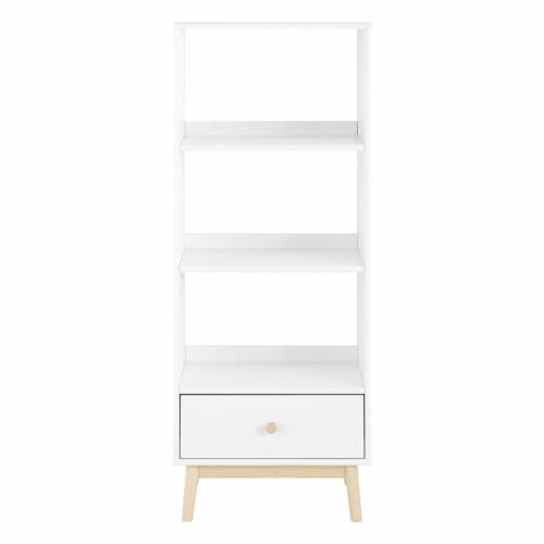 White storage tower unit with 1 drawer