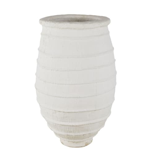 White terracotta jar planter H98cm