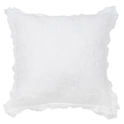 White Textured Cotton Cushion 45x45 Anta Maisons du Monde