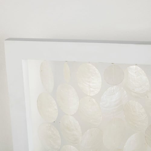 Whitewashed Pine And Mother Of Pearl Disc Wall Art 93x100