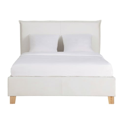 gips Ik heb het erkend Zijdelings Wit bed met opbergkoffer en lattenbodem 140x190 Pillow | Maisons du Monde