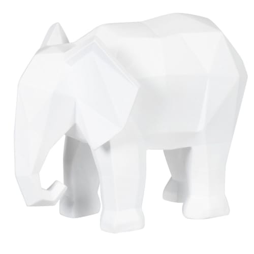Wit origami olifantenbeeldje H12