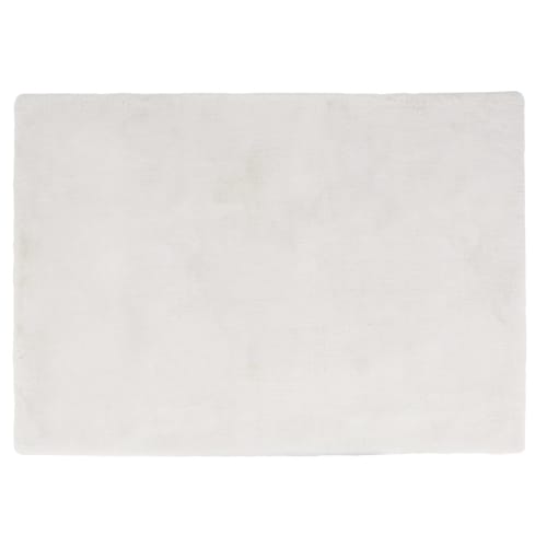 Wit tapijt van imitatiebont, 160x230
