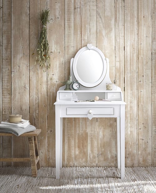 vandaag Het is de bedoeling dat compromis Witte toilettafel met 3 laden Valentine | Maisons du Monde