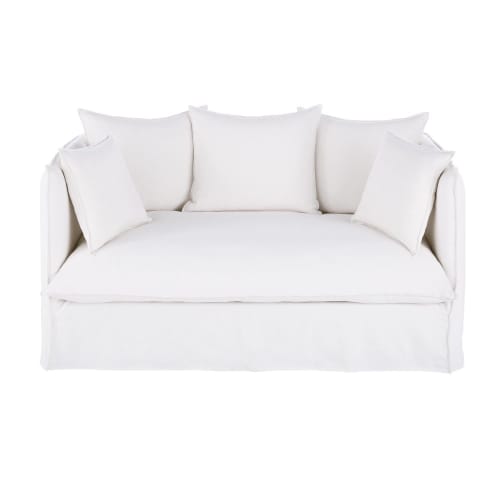 Stoffig Discrepantie oppervlakkig Witte zetelhoes uit dik linnen voor zetel met 2 zitplaatsen Louvain |  Maisons du Monde