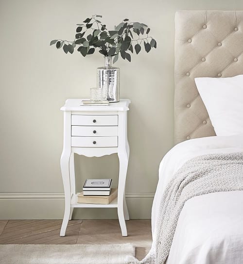 Comodini Maison Du Monde.Wooden Bedside Table With Drawers In White W 37cm Seraphine Maisons Du Monde