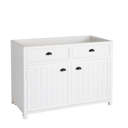 Wooden Kitchen Base Unit In White W120 Newport Maisons Du Monde