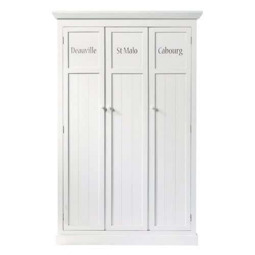 Wooden wardrobe in white W 125cm Newport | Maisons du Monde