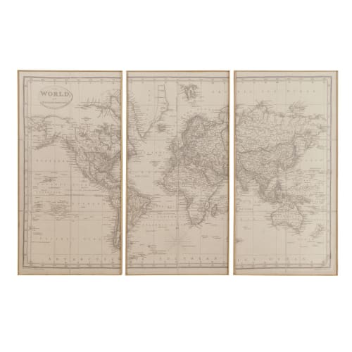 World Map Triptych 159x101