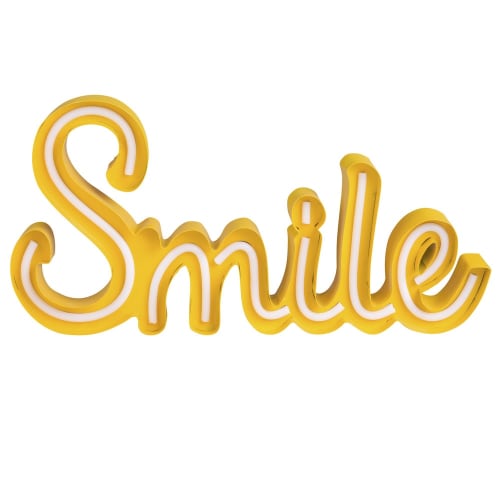 Yellow LightUp Neon Word Décor L 36 cm Smile Maisons du Monde