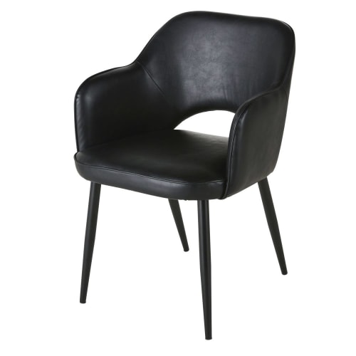 Zwarte metalen fauteuil voor professioneel gebruik