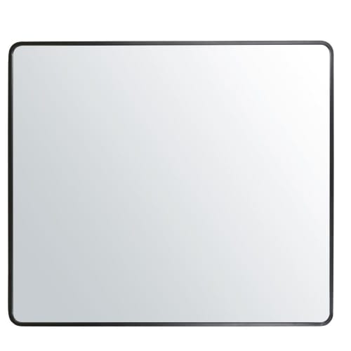 Zwarte metalen spiegel met afgeronde randen 182x160