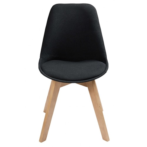 Zwarte Scandinavische stoel Ice | Maisons du Monde Scandinavische En Hedendaagse Moderne Eiken Eetkamerstoel