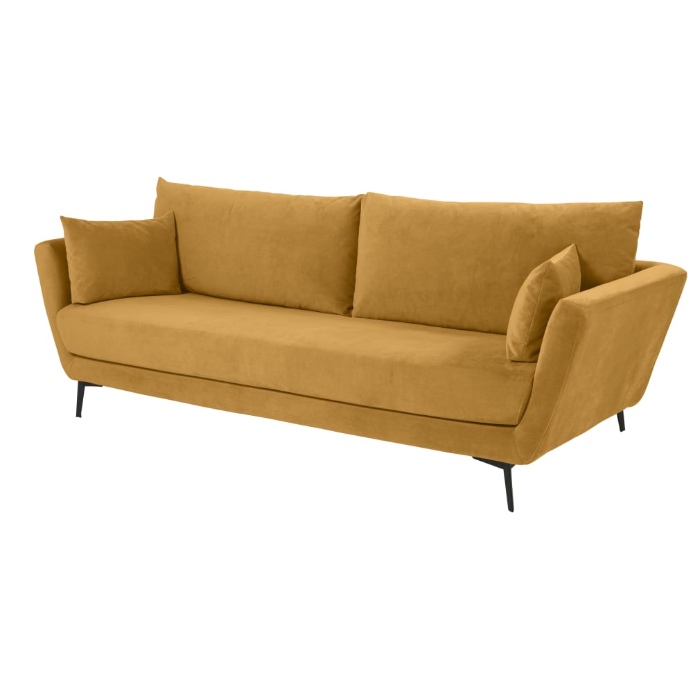 2/3-Sitzer-Sofa mit senfgelbem Samtbezug - Maisons Du Monde