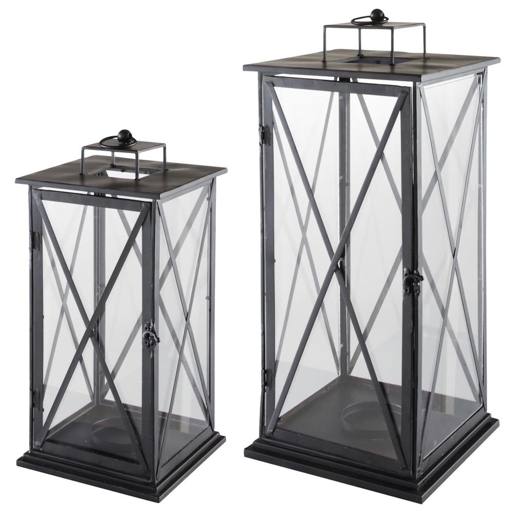 2 lanternes en acier