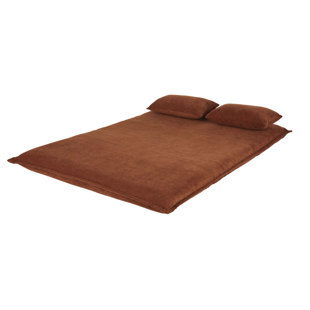 2-Sitzer-Sofa Clic-Clac mit orangebraunem Kordsamtbezug - Maisons