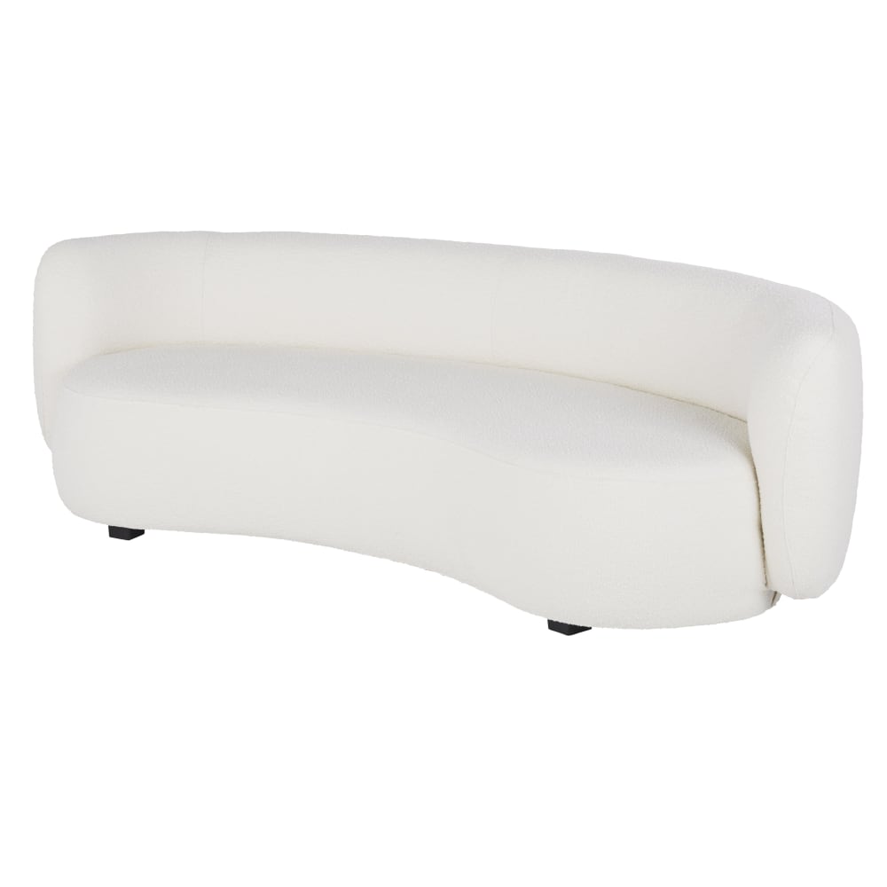 3/4-Sitzer-Sofa mit Bezug aus ecrufarbenem Bouclé-Stoff - Maisons