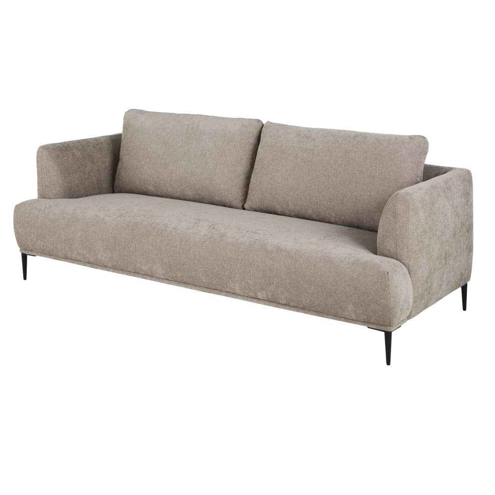 3-Sitzer-Sofa aus Samt, beige - Maisons Du Monde