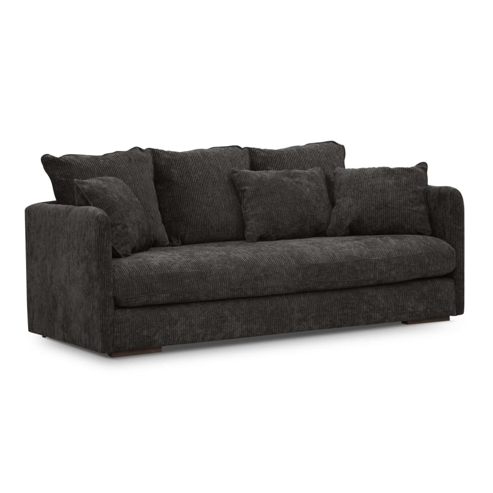 3-Sitzer-Sofa mit Bezug aus anthrazitgrauem Cordsamt - Maisons Du