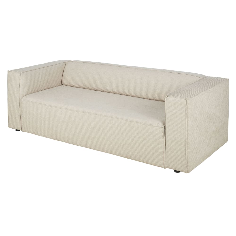 3-Sitzer-Sofa mit Bezug aus beigefarbenem Cordsamt - Maisons Du