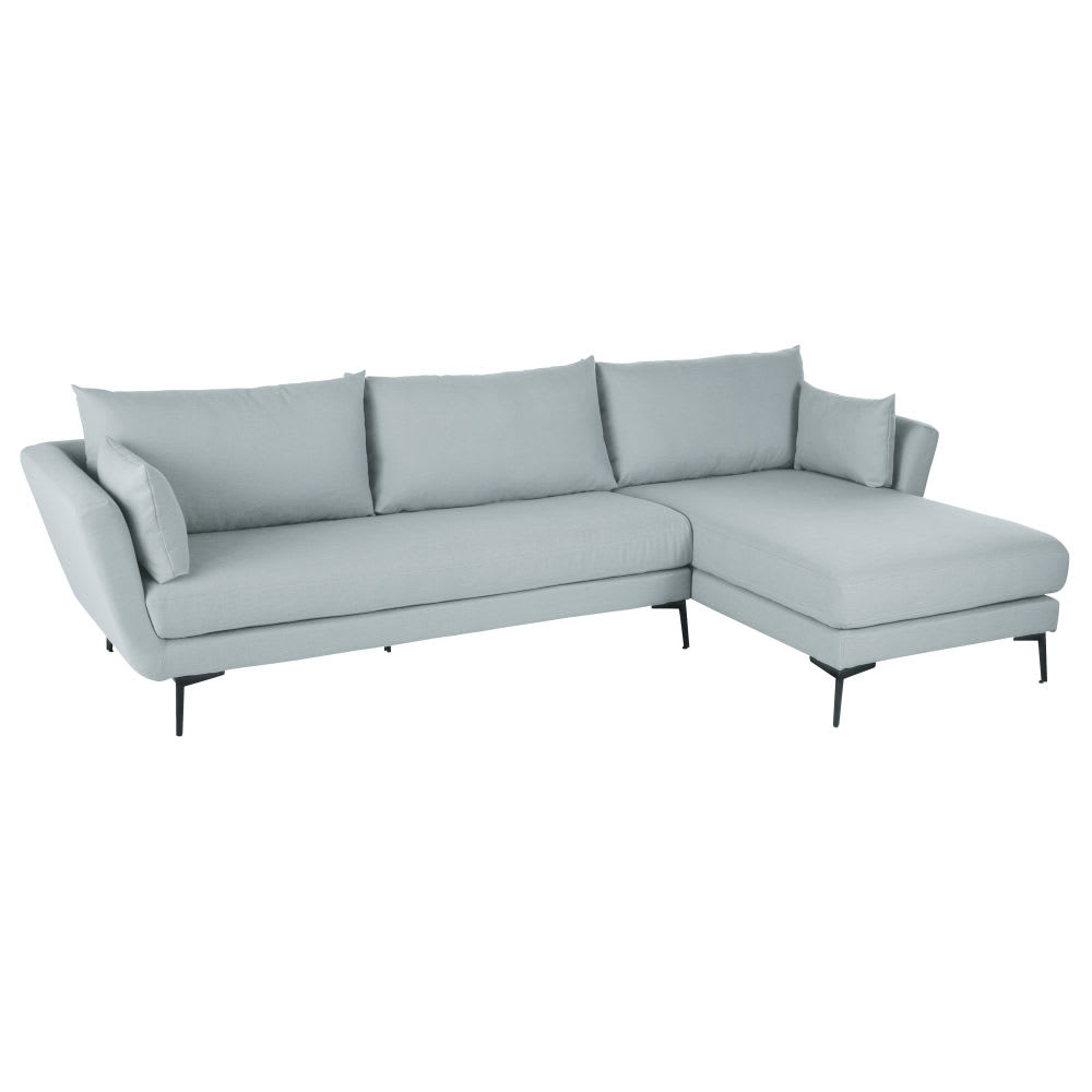 4/5-Sitzer-Ecksofa mit Ecke auf der rechten Seite, eisblau -