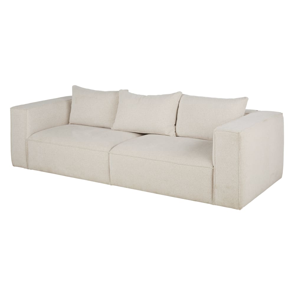 4-Sitzer-Sofa mit Stoffbezug, beige - Maisons Du Monde