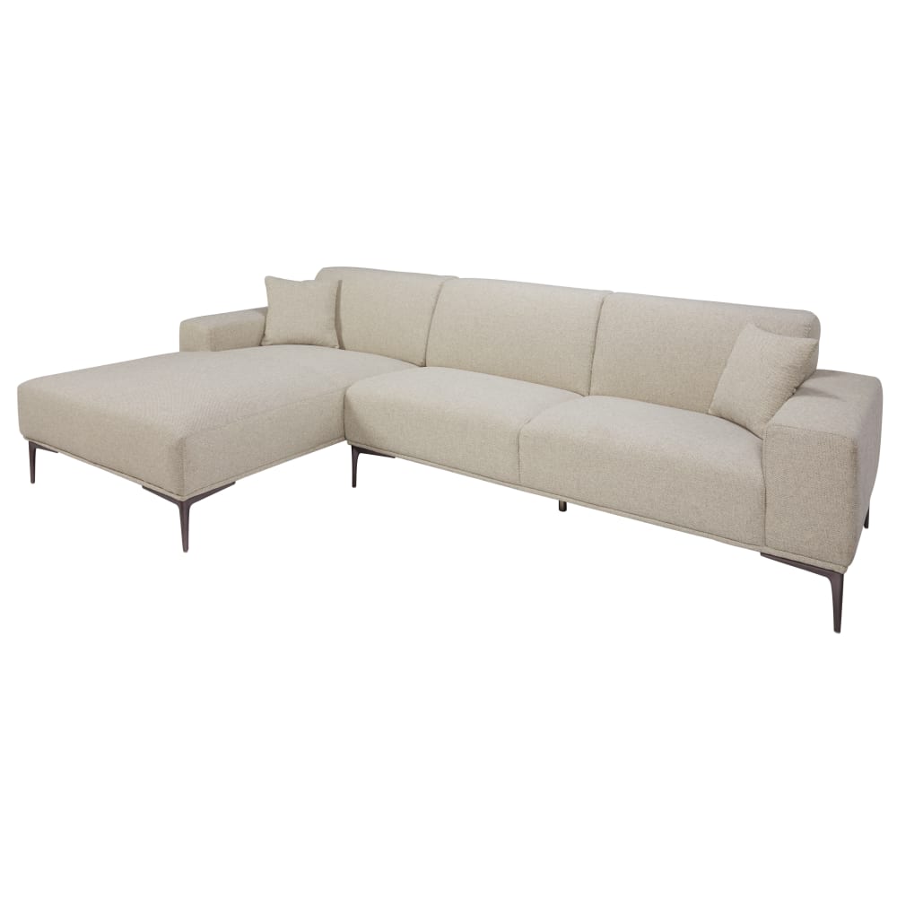 5-Sitzer-Ecksofa, Ecke links, mit hellgrau meliertem - Maisons Du
