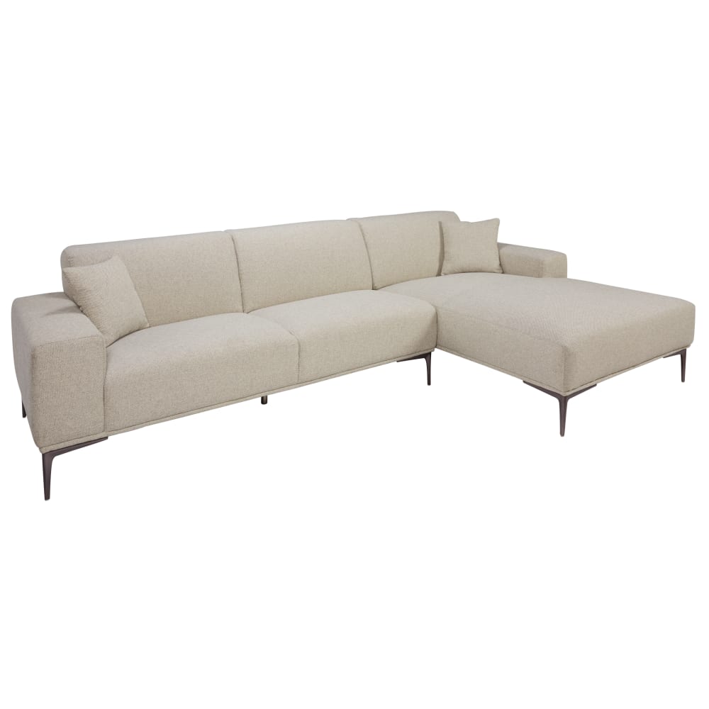 5-Sitzer-Ecksofa, Ecke rechts, hellgrauer - Maisons Du Monde
